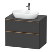 Duravit Meuble sous-lavabo D-Neo 80x55 cm, gris béton, 2 tiroirs, 1 porte, 1 plan