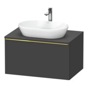 Duravit Meuble sous lavabo D-Neo 80x55 cm, gris mat, 1 tiroir, 1 porte, suspendu