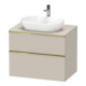 Duravit Meuble sous-lavabo D-Neo 80x55 cm, gris perle/Taupe m, 2 tiroirs, 1 porte, 1 plan-1