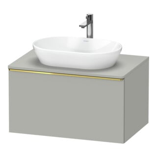 Duravit Meuble sous-lavabo D-Neo 80x55 cm, gris poli/gris mat, 1 tiroir, 1 plateau, suspendu
