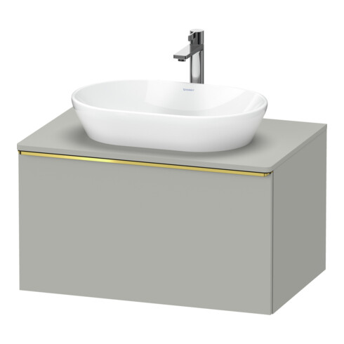 Duravit Meuble sous-lavabo D-Neo 80x55 cm, gris poli/gris mat, 1 tiroir, 1 plateau, suspendu