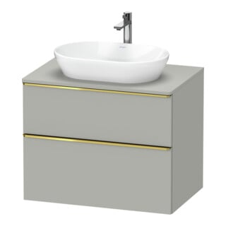 Duravit Meuble sous lavabo D-Neo 80x55 cm, gris poli/gris mat, 2 tiroirs, 1 porte, 1 plan