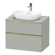 Duravit Meuble sous lavabo D-Neo 80x55 cm, gris poli/gris mat, 2 tiroirs, 1 porte, 1 plan