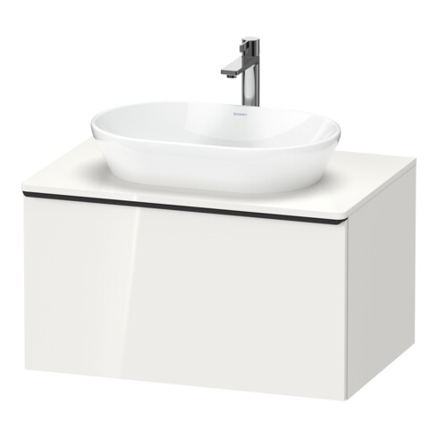 Duravit Meuble sous-lavabo D-Neo 80x55 cm, noir/blanc, 1 tiroir, 1 porte, suspendu