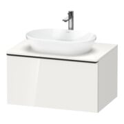 Duravit Meuble sous-lavabo D-Neo 80x55 cm, noir/blanc, 1 tiroir, 1 porte, suspendu-1
