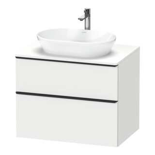 Duravit Meuble sous lavabo D-Neo 80x55 cm, noir/blanc, 2 tiroirs, 1 porte, 1 plan