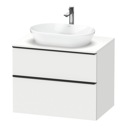 Duravit Meuble sous lavabo D-Neo 80x55 cm, noir/blanc, 2 tiroirs, 1 porte, 1 plan