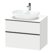 Duravit Meuble sous lavabo D-Neo 80x55 cm, noir/blanc, 2 tiroirs, 1 porte, 1 plan