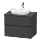 Duravit Meuble sous-lavabo D-Neo 80x55 cm, noir/Gris m, 2 tiroirs, 1 porte, 1 plan-1