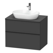 Duravit Meuble sous-lavabo D-Neo 80x55 cm, noir/Gris m, 2 tiroirs, 1 porte, 1 plan