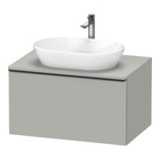 Duravit Meuble sous lavabo D-Neo 80x55 cm, noir/gris mat, 1 tiroir, 1 porte, suspendu