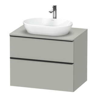 Duravit Meuble sous-lavabo D-Neo 80x55 cm, noir/gris mat, 2 tiroirs, 1 porte, 1 plan