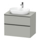 Duravit Meuble sous-lavabo D-Neo 80x55 cm, noir/gris mat, 2 tiroirs, 1 porte, 1 plan-1