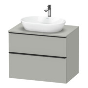 Duravit Meuble sous-lavabo D-Neo 80x55 cm, noir/gris mat, 2 tiroirs, 1 porte, 1 plan