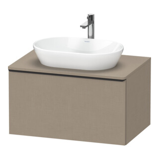 Duravit Meuble sous-lavabo D-Neo 80x55 cm, noir/lin, 1 tiroir, 1 porte, suspendu