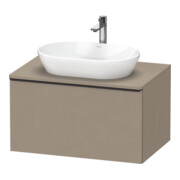 Duravit Meuble sous-lavabo D-Neo 80x55 cm, noir/lin, 1 tiroir, 1 porte, suspendu