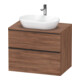 Duravit Meuble sous-lavabo D-Neo 80x55 cm, noir/noisette N, 2 tiroirs, 1 porte, 1 plateau-1