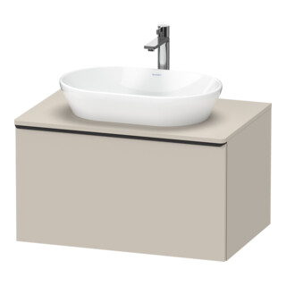 Duravit Meuble sous lavabo D-Neo 80x55 cm, noir/taupe mat, 1 tiroir, 1 porte, suspendu
