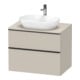 Duravit Meuble sous lavabo D-Neo 80x55 cm, noir/taupe mat, 2 tiroirs, 1 porte, 1 plan-1