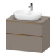 Duravit Meuble sous-lavabo D-Neo 80x55cm, blanc brillant/Bas, 2 tiroirs, 1 porte, 1 plan-1