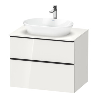 Duravit Meuble sous-lavabo D-Neo 80x55cm, blanc/noir, 2 tiroirs, 1 porte, 1 plan
