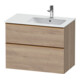 Duravit Meuble sous lavabo D-Neo 81x46,2 cm, 1 porte, B D, blanc marbré/Ei-1