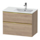 Duravit Meuble sous lavabo D-Neo 81x46,2 cm, 1 porte, B D, gris poli/Marbre œuf-1