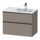Duravit Meuble sous lavabo D-Neo 81x46,2 cm, 1 porte, B D, noir/Bas ma-1