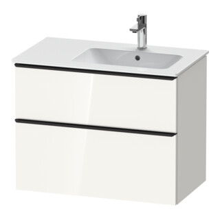 Duravit Meuble sous lavabo D-Neo 81x46,2 cm, 1 porte, B D, noir/blanc brillant