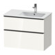 Duravit Meuble sous lavabo D-Neo 81x46,2 cm, 1 porte, B D, noir/blanc brillant-1