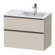 Duravit Meuble sous-lavabo D-Neo 81x46,2 cm, 1 porte, B D, noir/taupe ma-1