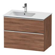 Duravit Meuble sous lavabo D-Neo 81x46,2 cm, 1 porte, B gauche, chrome/noisette naturel