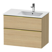 Duravit Meuble sous lavabo D-Neo 81x46,2 cm, 1 porte, B R, gris poli/chêne naturel
