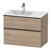 Duravit Meuble sous-lavabo D-Neo 81x46,2 cm, 1 porte, BL, noir/marbre œuf