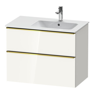Duravit Meuble sous-lavabo D-Neo 81x46,2 cm, 1 porte, BR, or poli/blanc laqué