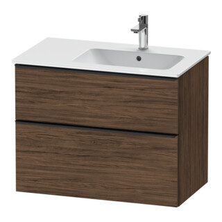 Duravit Meuble sous lavabo D-Neo 81x46,2 cm, 1 porte, D/G, noir/noisette foncé
