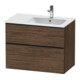 Duravit Meuble sous lavabo D-Neo 81x46,2 cm, 1 porte, D/G, noir/noisette foncé-1
