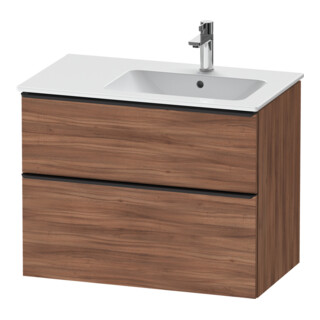 Duravit Meuble sous lavabo D-Neo 81x46,2 cm, 1 porte, D G, noir/noisette naturel