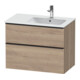 Duravit Meuble sous-lavabo D-Neo 81x46,2 cm, 1 porte, D G, noir/œuf marbré-1