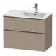 Duravit Meuble sous-lavabo D-Neo 81x46,2 cm, 1 porte, droite, bronze brossé/lin-1