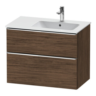 Duravit Meuble sous lavabo D-Neo 81x46,2 cm, 1 porte, droite, chromé/noisette foncé