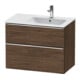 Duravit Meuble sous lavabo D-Neo 81x46,2 cm, 1 porte, droite, chromé/noisette foncé-1