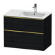 Duravit Meuble sous lavabo D-Neo 81x46,2 cm, 1 porte, droite, doré poli/chêne noir-1