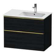 Duravit Meuble sous lavabo D-Neo 81x46,2 cm, 1 porte, droite, doré poli/chêne noir