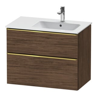 Duravit Meuble sous lavabo D-Neo 81x46,2 cm, 1 porte, droite, gris poli/noisette foncé