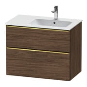 Duravit Meuble sous lavabo D-Neo 81x46,2 cm, 1 porte, droite, gris poli/noisette foncé