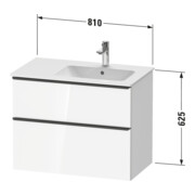 Duravit Meuble sous-lavabo D-Neo 81x46,2 cm, 1 porte, droite, noir/blanc ma-4