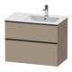 Duravit Meuble sous lavabo D-Neo 81x46,2 cm, 1 porte, droite, noir/lin-1