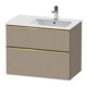 Duravit Meuble sous lavabo D-Neo 81x46,2 cm, 1 porte, droite, or poli/lin-1