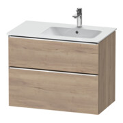 Duravit Meuble sous-lavabo D-Neo 81x46,2 cm, 1 porte, Dte, chr/chêne marbré